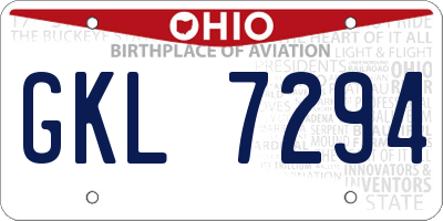 OH license plate GKL7294