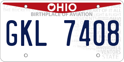 OH license plate GKL7408