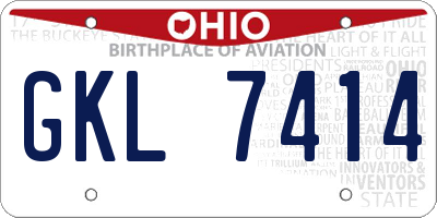 OH license plate GKL7414