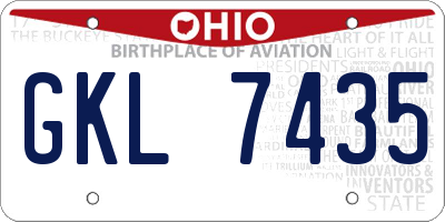 OH license plate GKL7435