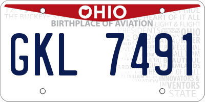 OH license plate GKL7491