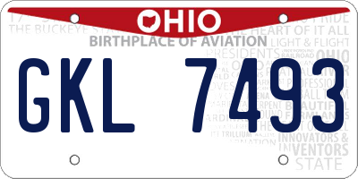OH license plate GKL7493