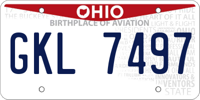 OH license plate GKL7497