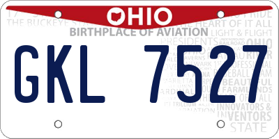 OH license plate GKL7527