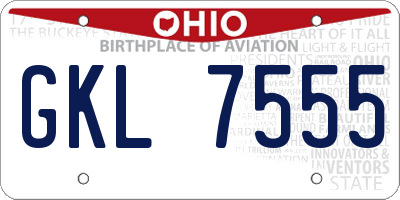 OH license plate GKL7555