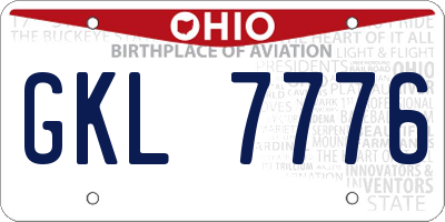 OH license plate GKL7776