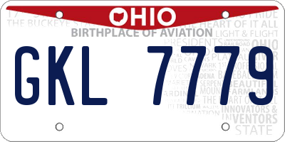 OH license plate GKL7779