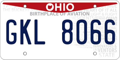 OH license plate GKL8066