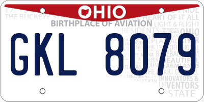 OH license plate GKL8079