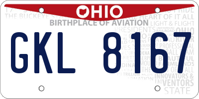 OH license plate GKL8167