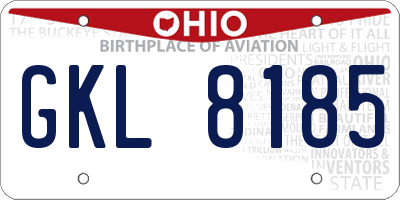 OH license plate GKL8185