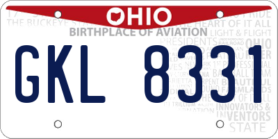 OH license plate GKL8331
