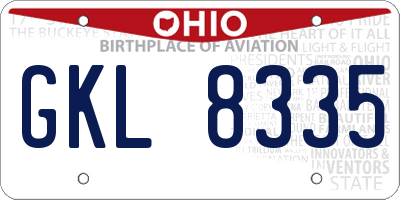 OH license plate GKL8335