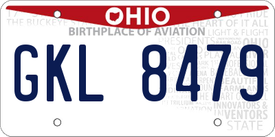 OH license plate GKL8479