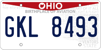 OH license plate GKL8493