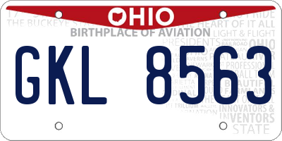 OH license plate GKL8563