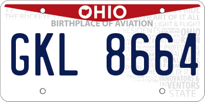 OH license plate GKL8664