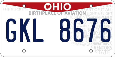 OH license plate GKL8676