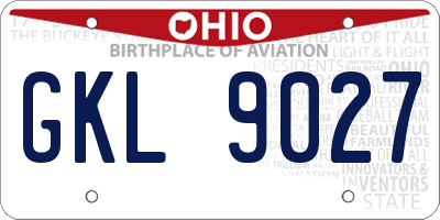 OH license plate GKL9027