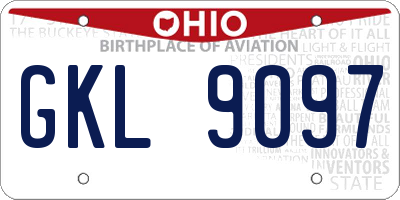 OH license plate GKL9097