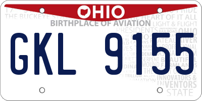 OH license plate GKL9155