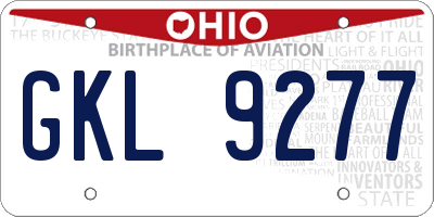 OH license plate GKL9277