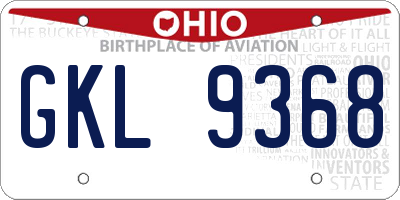 OH license plate GKL9368
