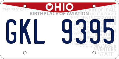 OH license plate GKL9395