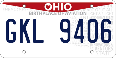 OH license plate GKL9406