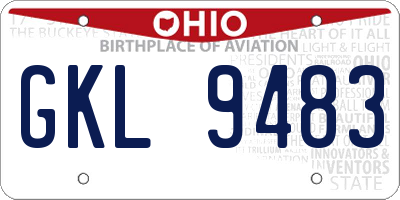 OH license plate GKL9483