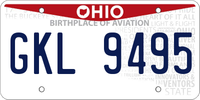 OH license plate GKL9495