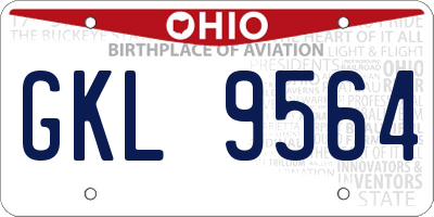 OH license plate GKL9564