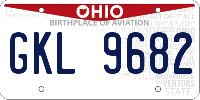 OH license plate GKL9682