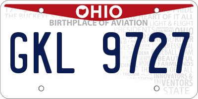 OH license plate GKL9727