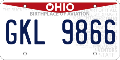 OH license plate GKL9866