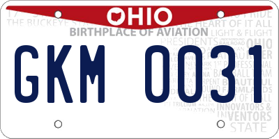 OH license plate GKM0031