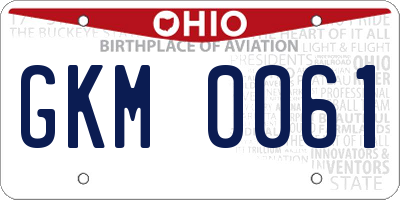 OH license plate GKM0061