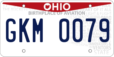 OH license plate GKM0079