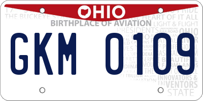 OH license plate GKM0109