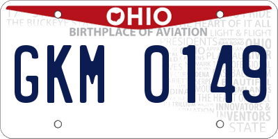 OH license plate GKM0149