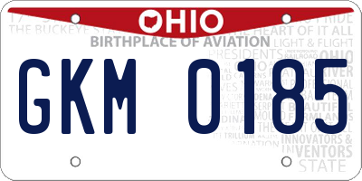 OH license plate GKM0185