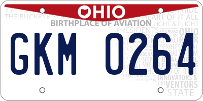 OH license plate GKM0264