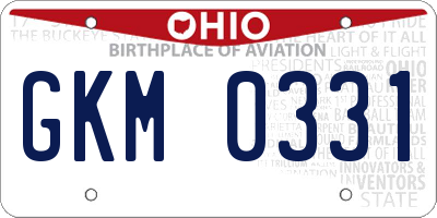 OH license plate GKM0331