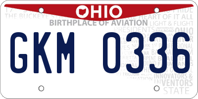 OH license plate GKM0336
