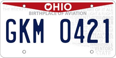 OH license plate GKM0421