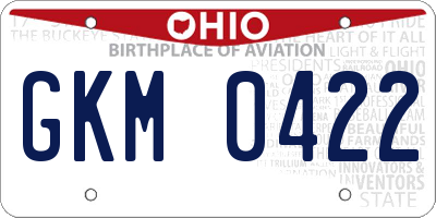 OH license plate GKM0422