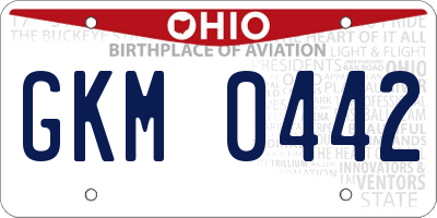 OH license plate GKM0442