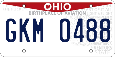 OH license plate GKM0488