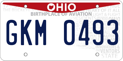 OH license plate GKM0493