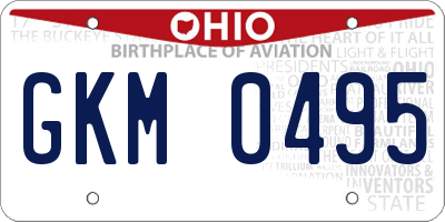 OH license plate GKM0495